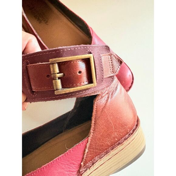 Naot Sycamore Red Leather Ankle Strap Shoes Women’s 41/10 Comfort Mary Janes - Picture 4 of 7